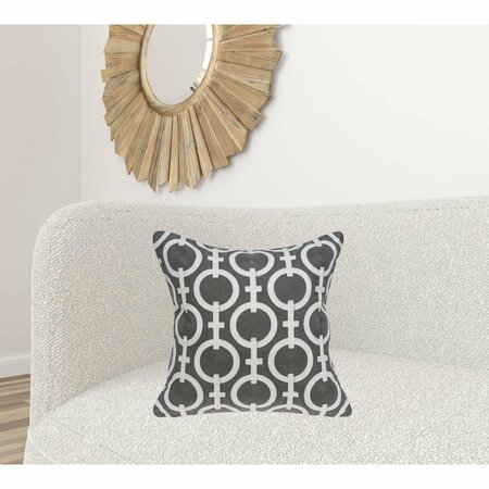 Homeroots 20 x 7 x 20 in. Transitional Gray & White Accent Pillow Cover with Poly Insert 334124